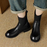 Plataz Large-Size Boots Knitted Skinny Short Boots Women's 2024 New Heel Socks Boots High Quality Shoes