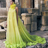 Plataz neck large open-back dress tulle robe maternity dress prom dress bride morning robe private HZ1007