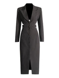 Plataz Temperament Catwalk 2025 Spring New V-Neck Long-Banded Belt With Small Suit Jacket Women's Clothing