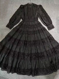 Plataz Temperament Lace Dress 2025 Autumn Gentle Wind Heavy Industry Lace Splicing Wide Swing Dress Dress Dress
