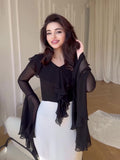 Plataz 2024 Long-Sleeved Sleeves Sweet Long-Sleeved Splicing Bag-Suited Body-Dight With Dress