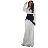 Plataz 2025 New Solid Color Long-Sleeved Collar Splicing Body-Body-Suited And Hip Dress