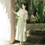 Plataz Blue Poetry Chinese Style Improvement Han Elements Women's Outer Sling Skirt Suit 9069