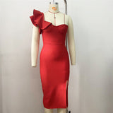 Plataz Summer 2025 Sexy One-Shoulder Banded Skirt With Lotus Leaf-Side Temperament Party Dress