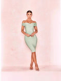 Plataz New Women's Dress Solid Color Collared And Hips With Evening Dress