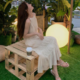 Plataz Seaside Holiday Fairy Dress Thin French Orange Slings Summer Skinny Beach Skirt Summer