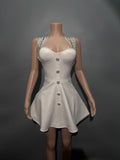 Plataz French Hanging Neck Banding Dress Beautiful High-End Feel Party Small Dress