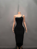Plataz Heavy Industry Black Band Banding Long Skirt Famous Dress High-End Luxury Niche High-End Evening Dress