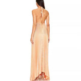 Plataz Women's Clothing Hanging Neck-Deck Sexy Dress Holiday Sleeveless Fashion 100 Folded Women 8080 HZ0628