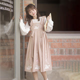 Plataz Design Little Sheep Lolita Sling Skirt Lolita Dress Temperament Sweet Three-Piece Set 6444