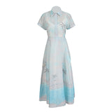 Plataz 2025 Summer New V-Neck Print Short-Sleeved Shirt + High-Rise Half-Dress Suit Woman