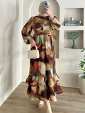 Plataz 2025 New Fashion Temperament Long-Sleeved Round Collar Loose Design Dress Dress Dress Dress Woman