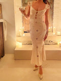 Plataz Retro Embroidered Squeal Dress Woman 2025 Spring And Summer New Sexy Niche Elegant Fishtail Long Dress