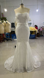 Plataz Lace Mermaid Wedding Dress Strapless Formal Prom Evening HZ1007