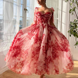 Plataz Women's New Rope Slings To Close The Waist Shredded Floral Dress HZ0628