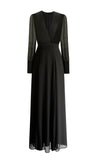 Plataz Spring And Summer Fashion Sexy Deep V Collar Silk Silky Swash Generous Temperament Dress Dress