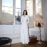Plataz Sanguan Light Luxury Niche 2025 Early Spring White Long-Sleeved Shirt Dress Slimming Dress Dress