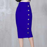 Plataz And Winter New Waist Slim Half Skirt Fashion Slit Buckle Long Skirt Slim Bandage Nepotism