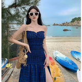 Plataz Summer New Small Design Smeared Breast Dress High-End Dress Dress Holiday Beach Dress