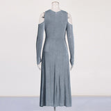 Plataz Temperament Elegant Wind 2025 Summer New Cross-Necked Shoulder Knot Design Dress Dress Woman