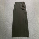 Plataz Fashion Three-Dimensional Flower Banding Half-Body Skirt Sexy Open Party Half-Dress Skirt