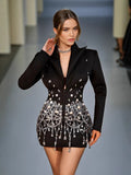 Plataz Suit Dress 2025 Spring New Famous Heavy Industry Water Drill Inlaid Decorative Design Dress