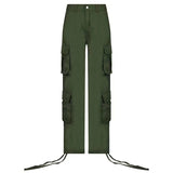 Plataz New Women's Street Hop Wind Low-Waist Fashion Trend Work Clothes Denim Casual Trousers DJPT