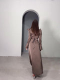 Plataz Temperament Retro V-Neck Age-Retracted Bubble Sleeve Long-Sleeved Collared With Long Sleeve Dress