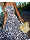 Plataz Bare Back Sling Skirt Australian Niche 2024 Summer Hollow Bare Waist Flower Embroidery Dress Dress Dress