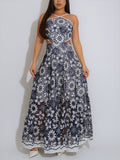 Plataz Babes 2025 New High-End Feeling Hanging Neck Sling Belt Hollow Print Dress In The Female
