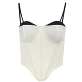 Plataz Clammed With A Giose-Breasted Bra Sling On The Street Fashion Casual Hottie Vest Woman DJPT