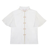 Plataz Design Fell Cherry Set Hanfu Women's Chinese Style Improvement Han Element Cloud Shoulder Shirt Half Skirt Set 9198