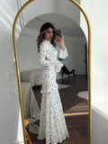 Plataz 2024 Gentle Wind Small Fresh Flowers And Leaves Long Dress