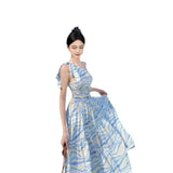 Plataz Tourism To Take Pictures Of Oblique Shoulder Dress Niche Design Temperament Waist Skirt Sanya Resort Beach Dress