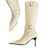 Plataz Cowboy Boots 2025 Autumn New Hottie Sharp Willow High-Hee Chime Fashion Boots Girl High Quality Shoes