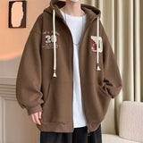Plataz And Autumn Design Feel Cardigan Hoodie Hoodie Men In Hong Kong Style Small Design Feeling Coat Top DJPT