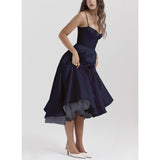 Plataz Women's New Sling V-Neck Sleeveless Dress Pony Skirt HZ0628