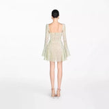 Plataz 2025 Fang Tangsu Strap Horn Sleeve A-Sided Lace Embroidery Skirt