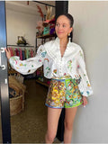 Plataz Spring And Summer Australian Niche Brand Ale Casual Personality Fashion Design Shirt Top Color Shorts Set
