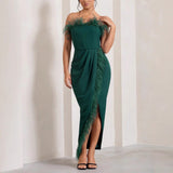 Plataz Women's New Sleeveless Plush Breast-Wearing Temperament Dress HZ0628