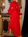 Plataz Court Style Tie Design High-End Retro 2025 New Women's Summer Solid Dress