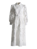 Plataz Elegant Temperament Style Dress 2025 Spring New Heavy Industry Embroidered Lantern Sleeve With Dress Dress Woman