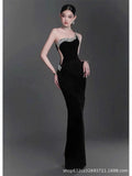 Plataz Heavy Industry Black Band Banding Long Skirt Famous Dress High-End Luxury Niche High-End Evening Dress