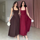 Plataz Summer New Women's Collar Sexy Sleeveless Wrinkled Temperament Dress Dress Dress Woman HZ0628