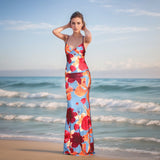 Plataz Sling Sexy Bareback Print Dress Woman New Holiday Style Hottie Dress DJPT