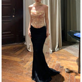 Plataz Flower Tector Blouse With Fishtail Half Skirt 2024 New Temperament Birthday Party Set