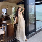 Plataz Pure Wind Seaside Holiday Dress Female Sanya Sexy Hanging Neck Long Dress