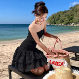 Plataz Holiday Style Bra Dress Embroidered Hem Moistle Short A-Dress Girl