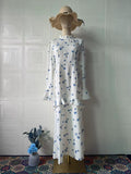 Plataz 2025 Gentle Wind Small Fresh Flowers And Leaves Side Long Repair Dress