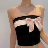 Plataz New Women's Clothing Bumps With Umbils Bows And Bottom Tops DJPT